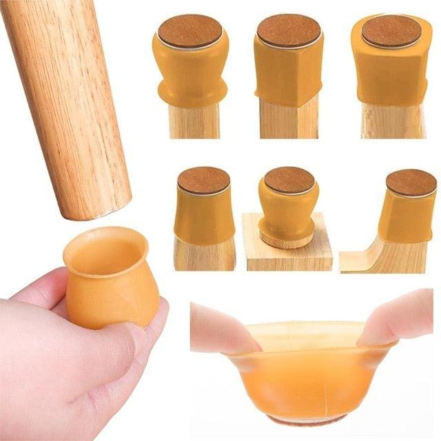 Kit com 16 Protetores de Piso em Silicone Cadeiras