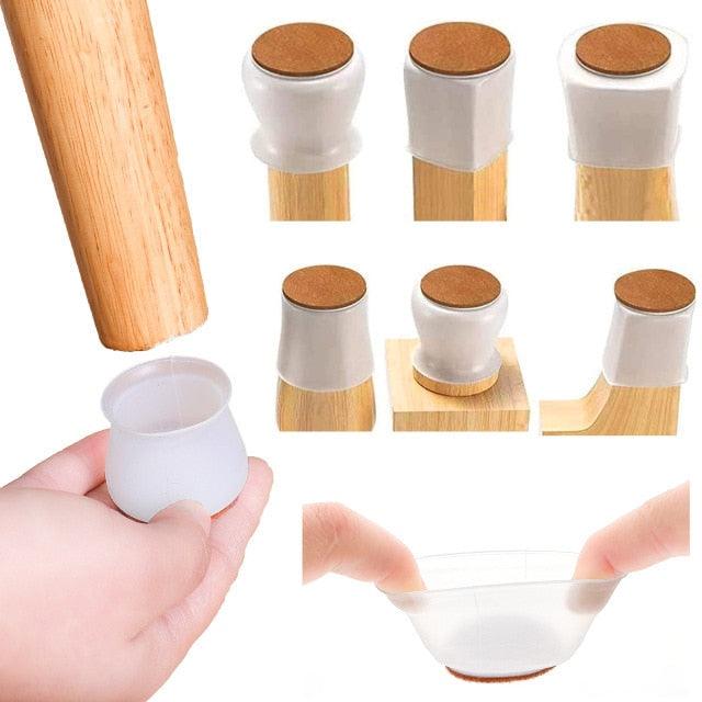 Kit com 16 Protetores de Piso em Silicone Cadeiras