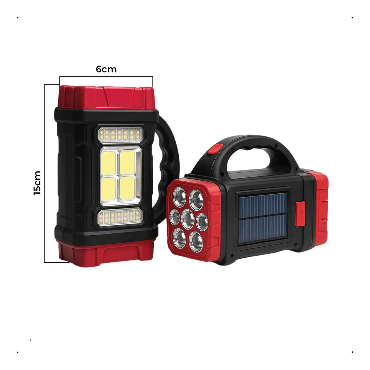 Lanterna Solar Pro Recarregável Portátil 3 Modos Luz Led