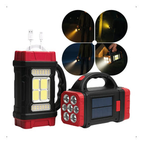 Lanterna Solar Pro Recarregável Portátil 3 Modos Luz Led