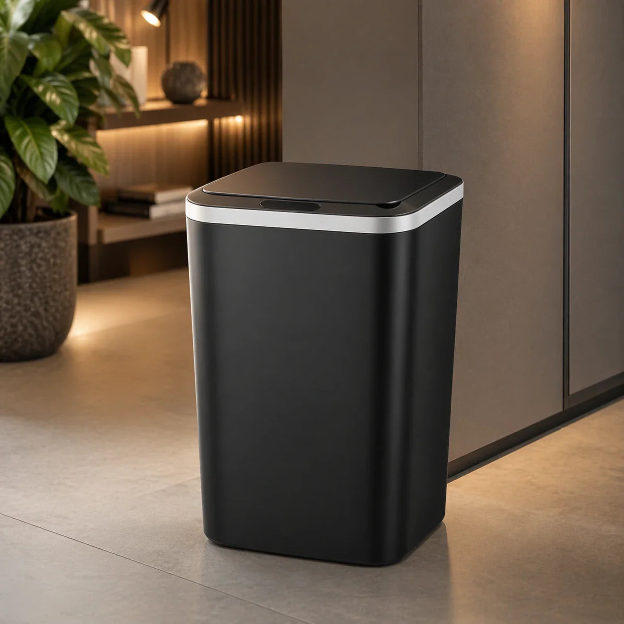 Lixeira Inteligente 16L com Sensor Automático Ideal para Banheiro, Cozinha e Escritório, Recarregável Via USB
