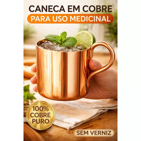 Caneca Cobre Puro 350mL para Cura e boas Energias