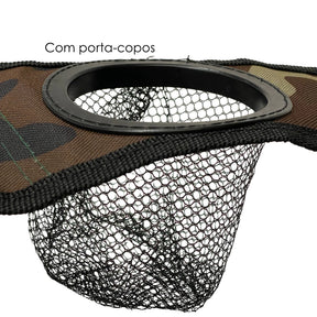 Cadeira de Camping e Pesca Dobrável Camuflada com Porta Copo