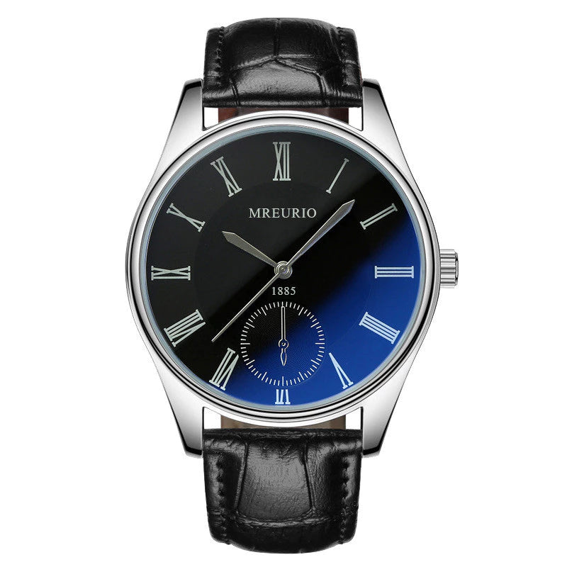 Relógio Masculino Classic Blue Acabamento Premium em Couro Genuíno