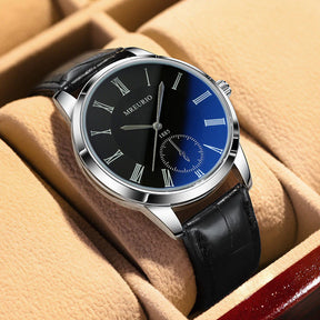 Relógio Masculino Classic Blue Acabamento Premium em Couro Genuíno