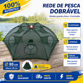 Armadilha com 8 Bocas para Isca Viva (Lambari/Peixes Pequenos)
