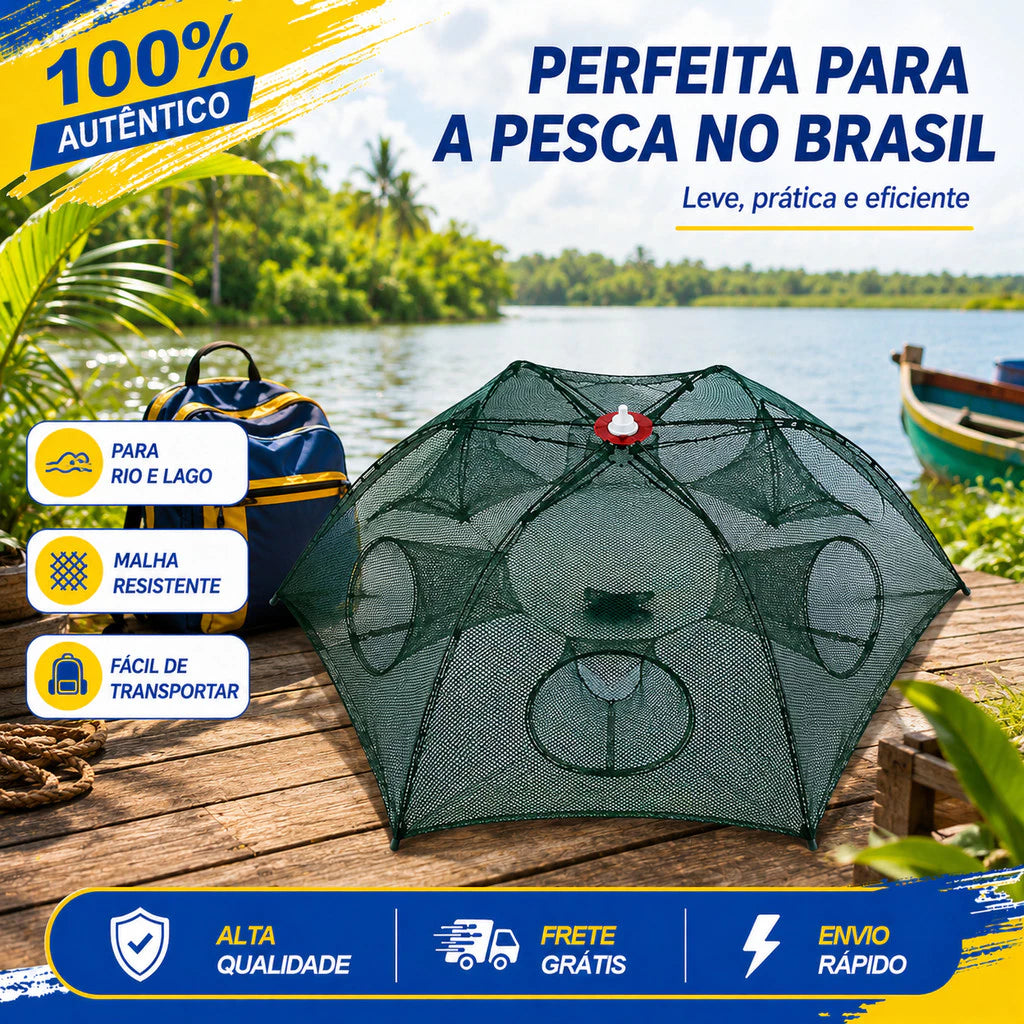 Armadilha com 8 Bocas para Isca Viva (Lambari/Peixes Pequenos)
