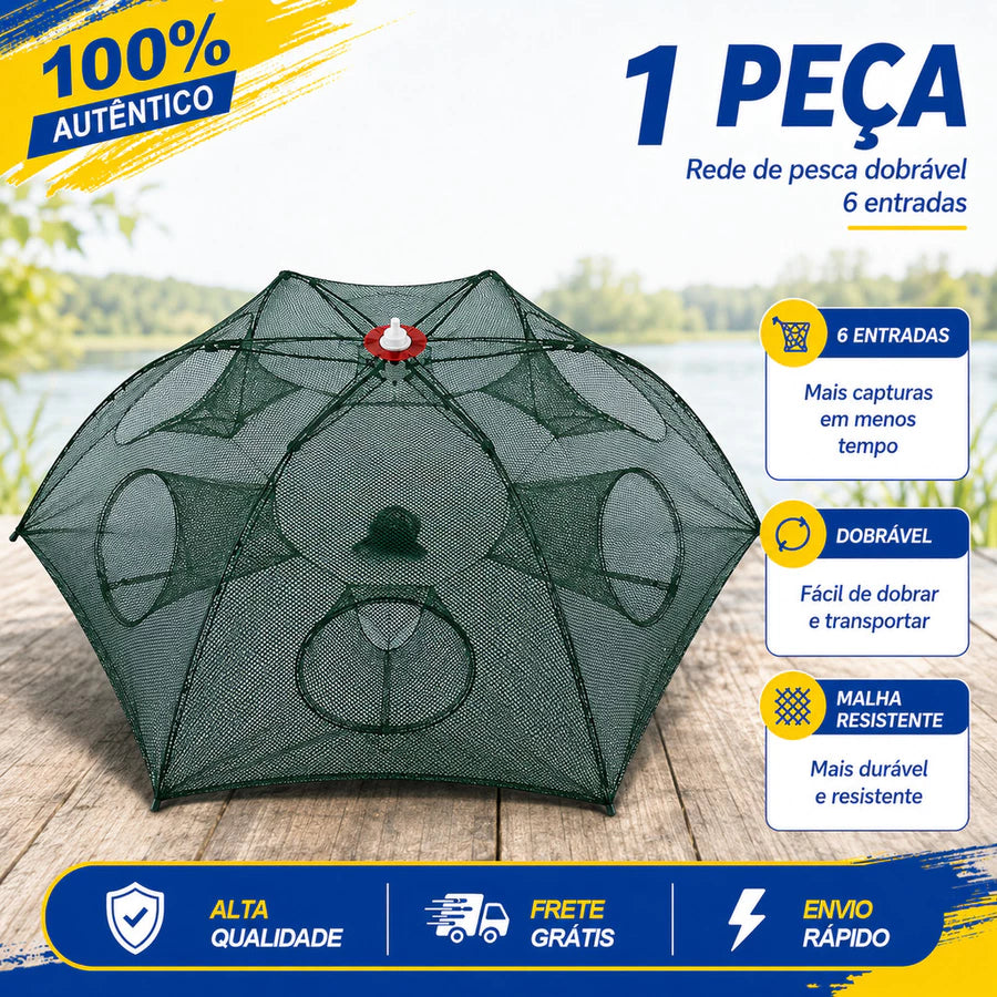 Armadilha com 8 Bocas para Isca Viva (Lambari/Peixes Pequenos)